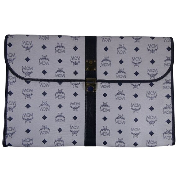 MCM Patricia Collection White Tote Bag L2355